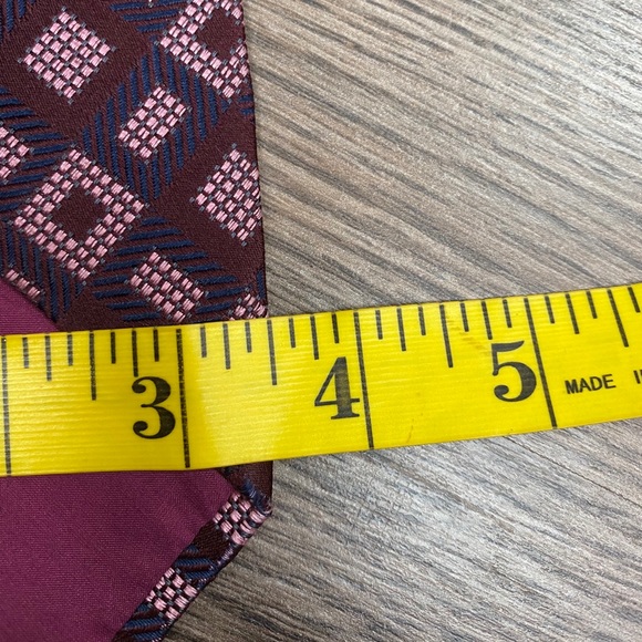 Charvet Maroon, Pink & Navy Check Tie - Picture 5 of 6
